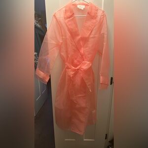 Sheer Coral Robe with Belt L/XL